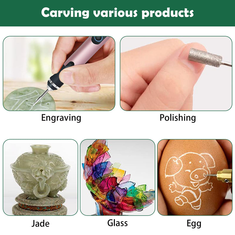 Professional Engraving Pen, Suitable for Metal, Wood, Glass and Plastic, Customizer Engraving Pen Made for DIYers and Gifters, Customized Engraving Pen Set(Rose, Set C) Rose