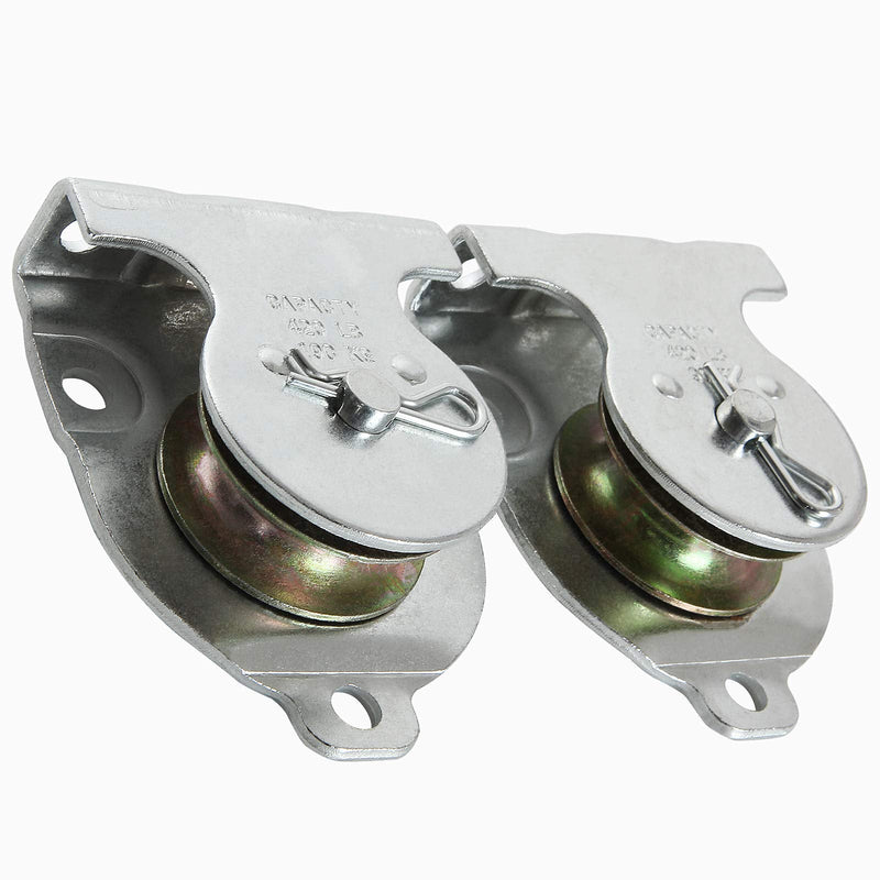 6 Pcs Silver Fixed Pulley，Zinc Plated 3 x 2-1/5 Inch Cable Pulleys, Silver Small Pulleys with 6 Screws Holes, Wall Mount Rope Pulley with 421 Lbs Capacity Fit 1/2 Inch Rope for Lifting