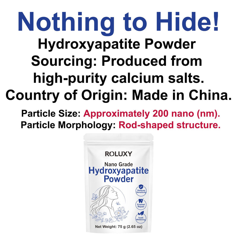 100% Pure Nano Hydroxyapatite Powder 75 g (2.65 oz) | Nano Grade Hydroxyapatite Powder | High-Purity Raw Material hydroxyapatite for DIY Formulations | nanohydroxyapatite Bulk 75g (2.65oz)