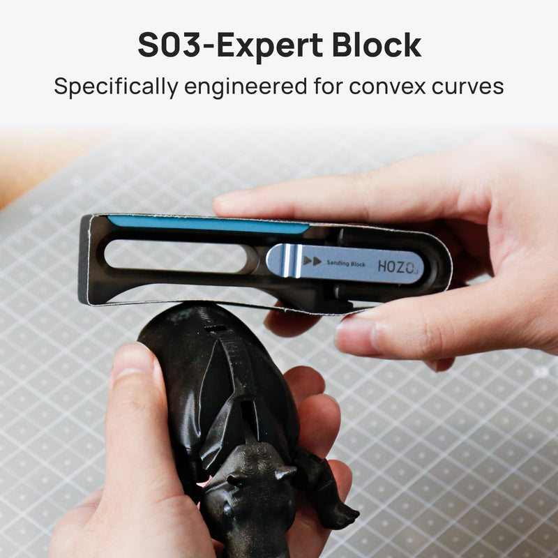 HOZO NeoBlock Sanding Block Set – 1 Magnetic Handle + 3 Swappable Heads (Basic, Pro, Expert) with 6 Grit Belts (120/180/240/400/600/800), Supports Wet Sanding, Quick-Swap for 3D Printing & DIY Project Advanced Combo