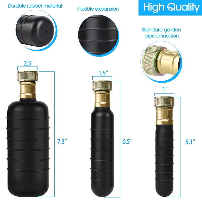 Drain Bladder Unclogs Main Sewer Line,Water-Powered Drain Cleaning Bladder Fits 1 to 6 Inch Drain Pipe Unclogs Stubborn Blockages for Bathroom Sink,Swimming Pool Drain,Basement,Bathtub,Shower 3PCS Fit 1" to 6"