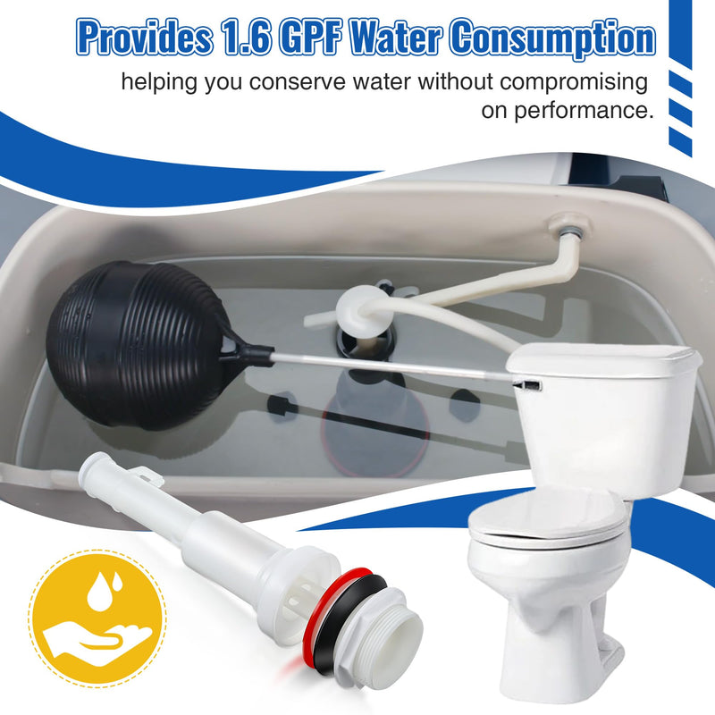Dreyoo Flush Valve Compatible with 211-11-1/2", Compatible with Mansfield Toilet Tank Models, for All Trip Levers, Replacement Toilets Flush Valve Parts, Tower Type, Plastic 211-1112