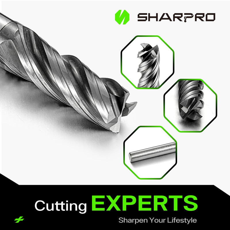 SHAPPRO 3/16 Inch Shank Carbide Square End Mill, 4 Flute CNC Milling Bits, Heat-Resistant Metal Cutting Bits Suitable Alloy Steel, Stainless Steel, Various Cast Iron（5PCS） 3/16 in 5