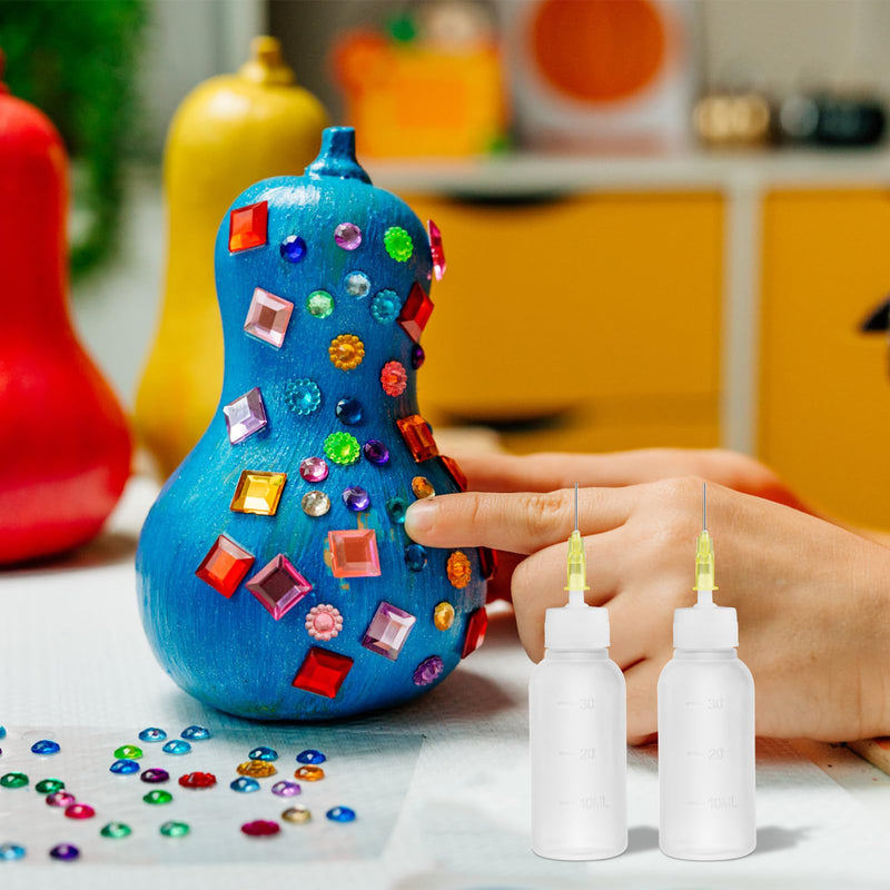 30ml Glue Precision Tip Applicator Bottle,Needle Tip Squeeze Bottle with 14ga 16ga 18ga 20ga 25ga Blunt Needle Oiler and Storage Caps 30ml