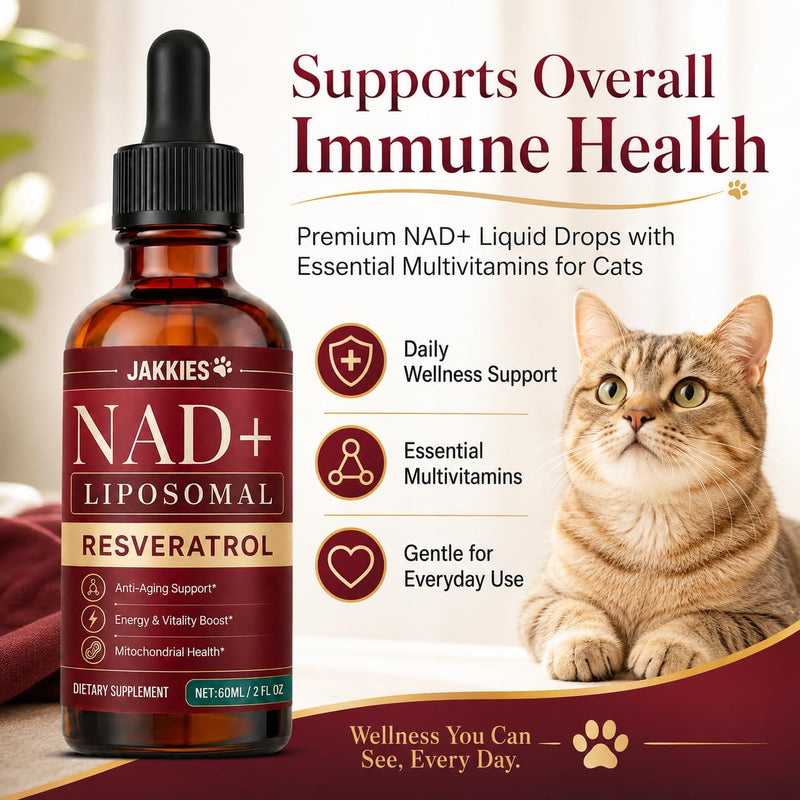 Jakkies NAD+ Liquid Drops for Cats, Boosts Immunity & Vitality