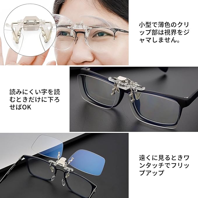 [CEETOL] Reading Glasses, Clip Type, Apron Reading Glasses, Portable, Lightweight, Compact, Blue Light Cut, Stylish, PC Glasses, Unisex Adults, Reading Glasses Over Glasses - NewNest Australia