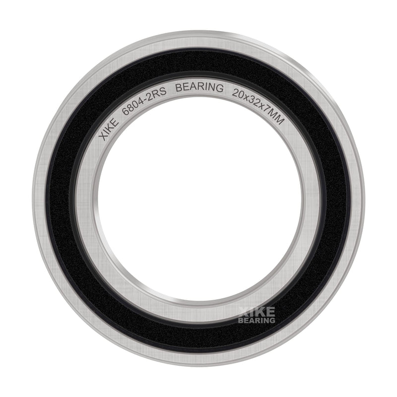 XIKE 10 Pcs 6804-2RS Bearings 20x32x7mm, Double Rubber Seals and Pre-Lubricated, Deep Groove Ball Bearing. 6804-2RS 20x32x7mm
