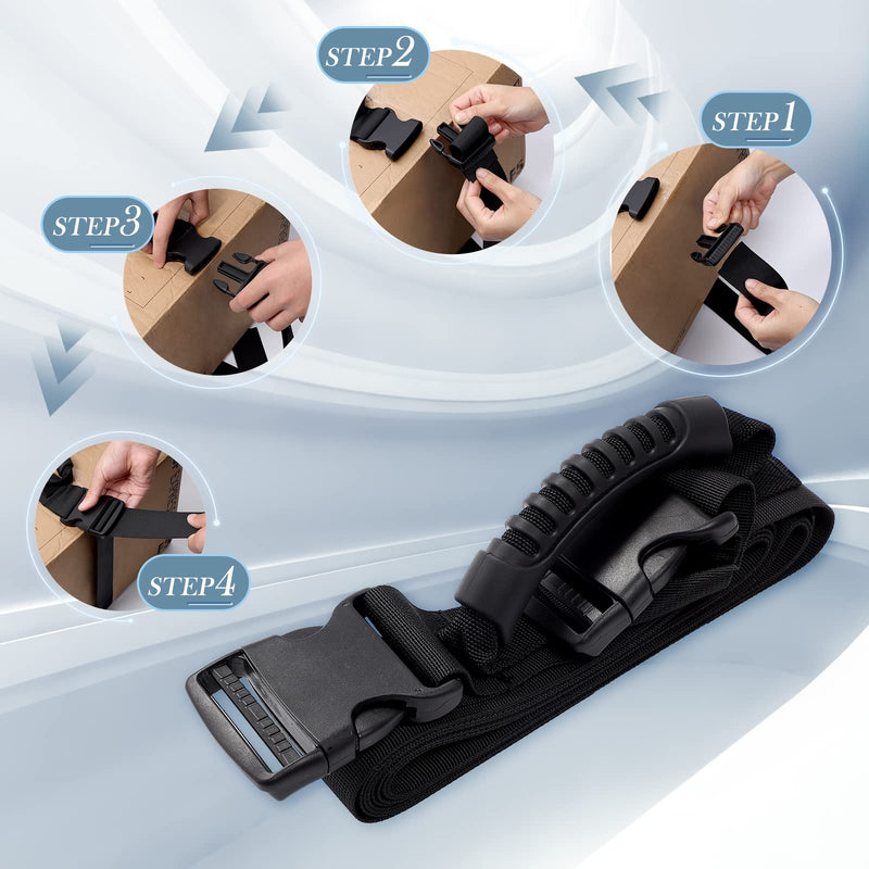 Box Carrying Strap with Handle, Handheld Belt for Safely Moving and Lifting Heavy Boxes, Adjustable Belt, Cross Style Carry Straps, Suitable for Groceries, Luggage(74.8 inch) 74.8 inch