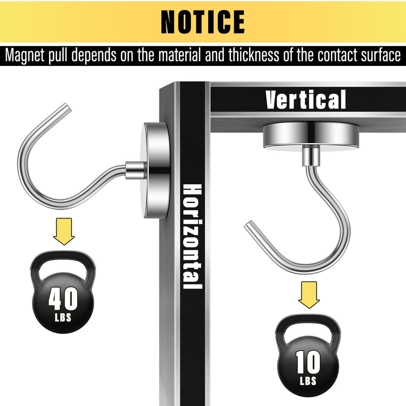 3 Pack Metal Magnetic Hooks,40lb+ Heavy Duty Magnets with Hooks for Cruise Ship Walls,Magnetic Kooks Heavy Duty for Cruise Cabins,Hanging,Grill,Tool,Kitchen 3Pack 40lbs+ Silver