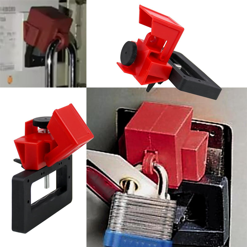 CNQLIS Extra Large Circuit Breaker Lockout Device, for 480/600V Clamp-on Electrical Single Pole Breaker for Station Lock Out Tag Out Kit (3Pcs) XL | 480/600V | Clamp-on