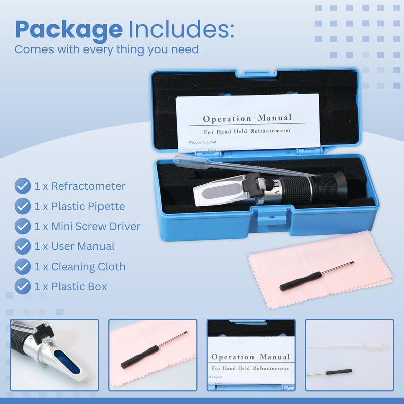 0-90% Brix Refractometer with ATC - Accurate Sugar Content Measurement for Honey, Fruit, Maple Syrup and Beverages - Ideal for Homebrewing, Labs & More