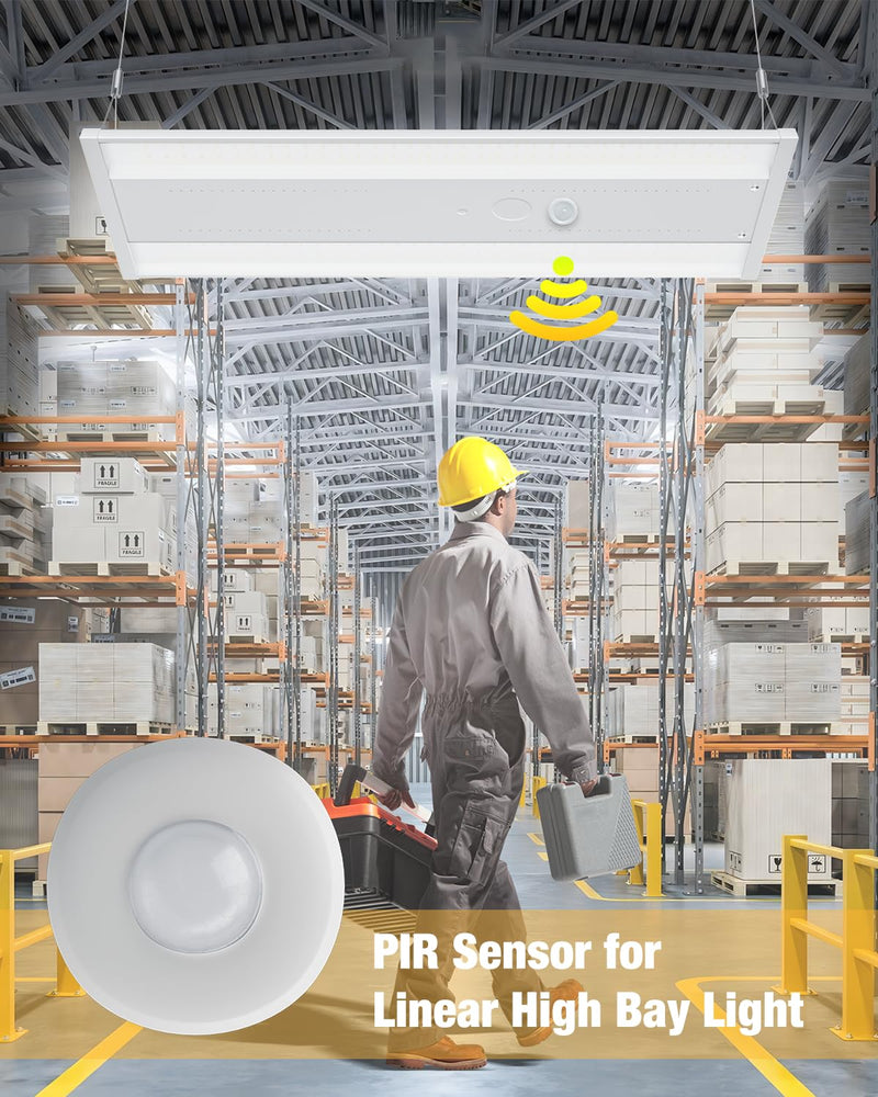 360 Degree PIR Occupancy Motion Sensor for LED Linear High Bay Light, 40FT Ceiling & 50FT Wall Mount Detection Diameter, Commercial/Industrial Grade, 1 Pack