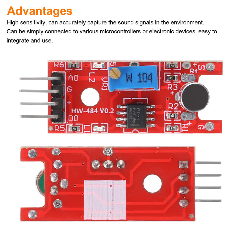 MECCANIXITY 2 Pcs Microphone Sound Sensor KY-038 Voice Detection Module Voice Sound Detection Sensor Module for Voice-Activated Switch