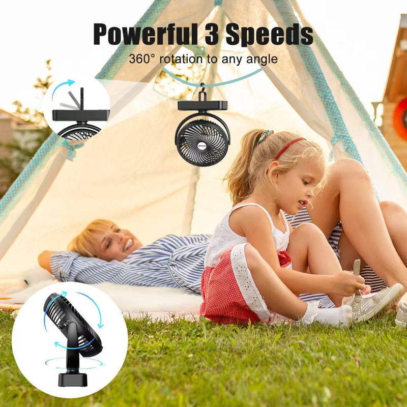AMACOOL 10000mAh Magnetic Travel Fan for Sleeping, Cruise, Golf Cart, Ultra-Compact, Bottom Hook, Rechargeable Battery Powered, Ship Cabin Approved, Camping Travel Cruise Essentials 2026