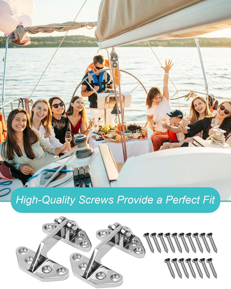 2pcs Marine Hatch Hinge for Ship Kayak RV Yacht | 3.62" x 2.87" 316 Stainless Steel Long Reach Boat Door Hatch Hardware