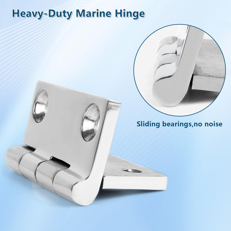 ORLANG 316 Stainless Steel Boat Hatch Hinges,2inx 2in/1.5inx 1.5in Polished Marine Hinge,Marine Boat Hatch Heavy Duty Hinges with Screws,for Boats, Yachts, Doors, Deck,Windows, Cabinets(4/8/16 Pack) 1.5inch x 1.5 inch-8Pack