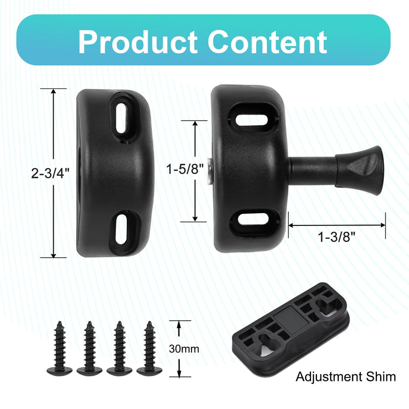 Black Magnetic Gate Latches, Fences Side Pull, Magnetic Latch for Home, Yard & Garden No key