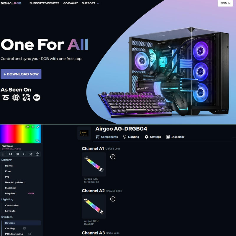 Airgoo Addressable RGB GPU Strimer, ARGB GPU 16-Pin Power Extension Cable | 108 High-Density LEDs with High-Diffusion Silicone Tube, GPU 12VHPWR, Come with ARGB Controller Support SignalRGB OpenRGB GPU 12+4 pins