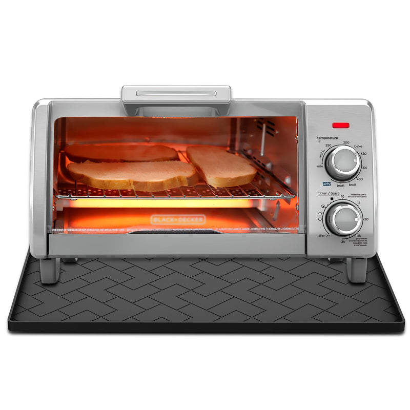 Silicone Heat Resistant Mat For Air Fryer,18''x15''x0.5''-Perfect for Ninja,COSORI,Chefman and Most Air Fryers Bottom Silicone air fryer mat-Protects Countertops From Damage and Scratches（1Pack Black） 1