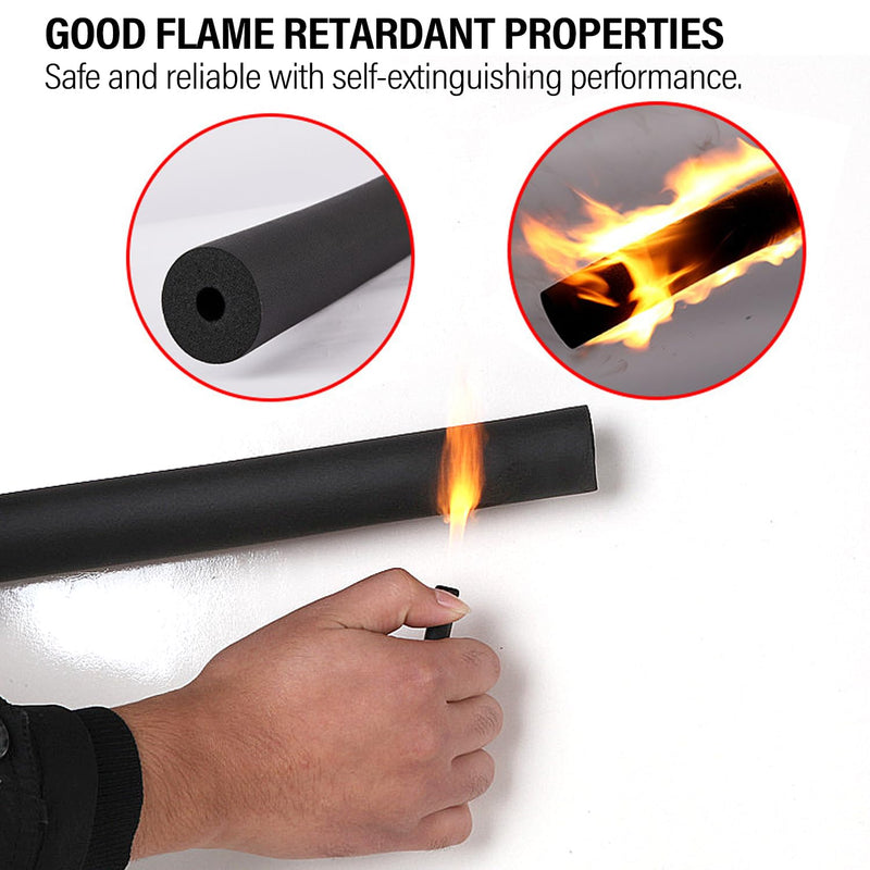 Pipe Insulation Tubing, Huntoshon 1/4" x 3/8" Insulated Heat Preservation 6ft Length Handle Grips for AC Unit, Exercise Machine Handle and Water Pipes 0.24" × 0.35"