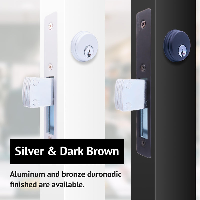 elox Swinging Narrow Stile Aluminum Door Mortise Deadbolt Lock, Swinging Deadbolt, Double Keyed Zinc Cylinder & 4 Keys, 31/32" Backset, in Aluminum Finish