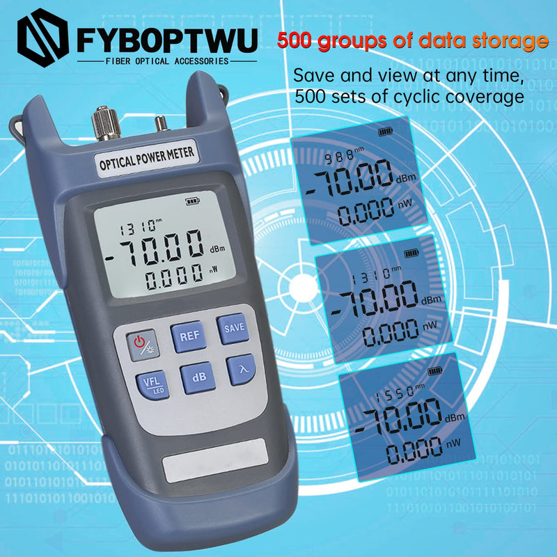 1pc 3 in 1 Function Fiber Optic Tester Portable Optical Power Meter (FC/SC/ST) & VFL 1mw Visual Fault Locator & LED, OPM & VFL Fiber Optic Tester, Range: (-70) dBm ~ (+10) dBm