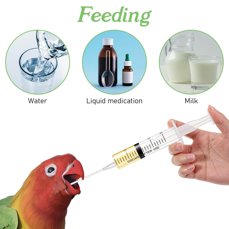 Baby Bird Feeding Syringe, Reusable Manual Bird Feeding Syringe with Spoon Tip and Soft Tube for Milk, Water, Liquid Food, Parrot, Small Pet