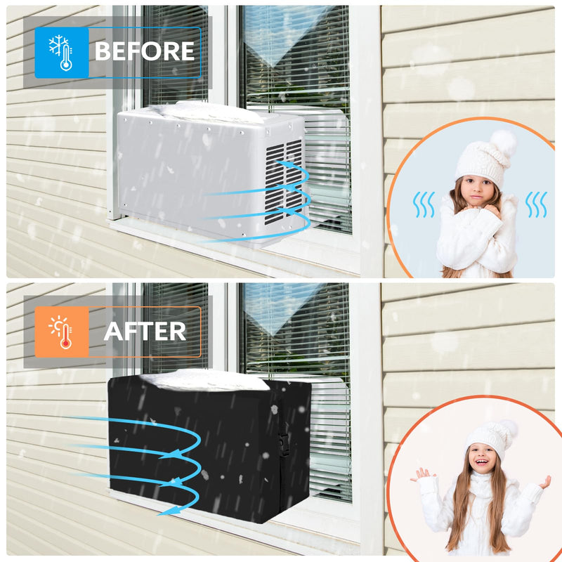 Air Conditioner Covers for Outside fit for Midea U Shaped Unit, Black