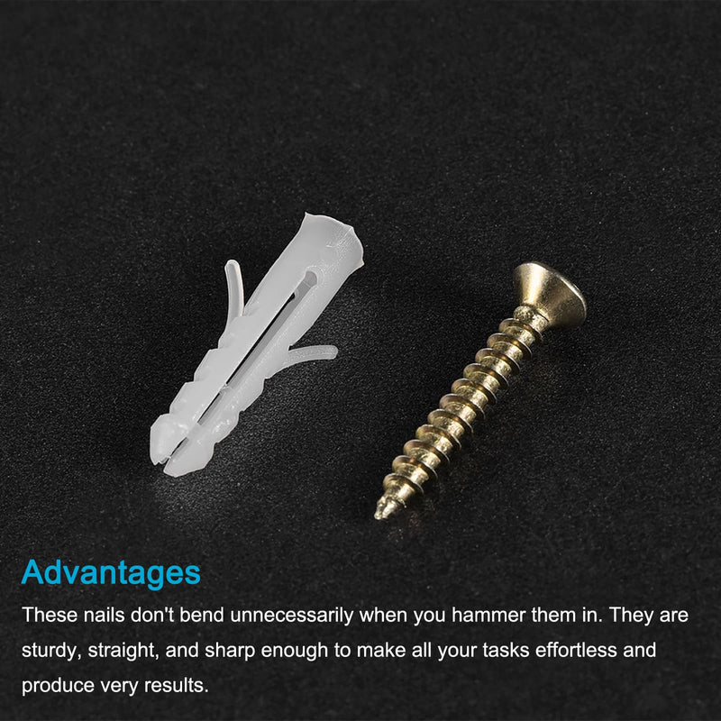 METALLIXITY Screws Plastic Expansion Pipe (5x25mm) 20Pcs, Plasterboard Plugs Self Tapping Screw - for Construction, Industry, White Expansion Tube 5x25mm 20