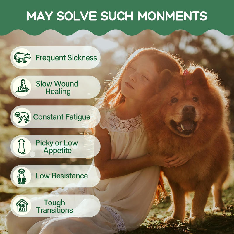 Immune Support for Dogs & Cats Liquid Drops Combats Free Radical, Herbal Supplement Supports Immune System, Detox & Cleanse w/Echinacea Astragalus Burdock Turkey Tail Extract. 2 oz