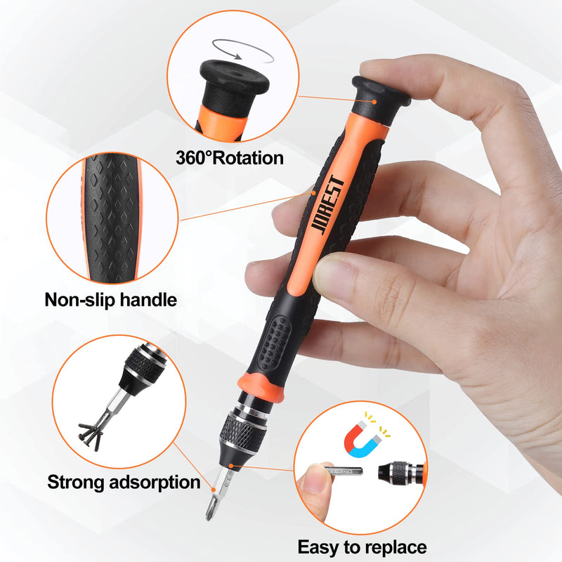JOREST 24Pcs Small Precision Screwdriver Set with Torx T5 T6 T8 T9, Y00, Star P5, Mini Repair Tool Kit for Macbook, Computer, Laptop, iPhone, PS4 PS5, Xbox, Switch, Eyeglasses, Watch, Ring Doorbell 24 in 1
