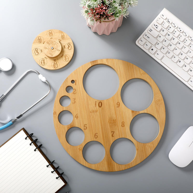 Cervical Dilation Board for Midwife Doula Birth and Midwife Fetal Position Tool Cervical Dilation Chart and Carved Wooden Fetal Position Wheel for Student Midwife Doctor Gift