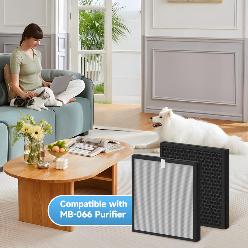 2-Pack MB-066 Replacement Filter Compatible with MB-066 Purifier, with Aromatherapy Tablets