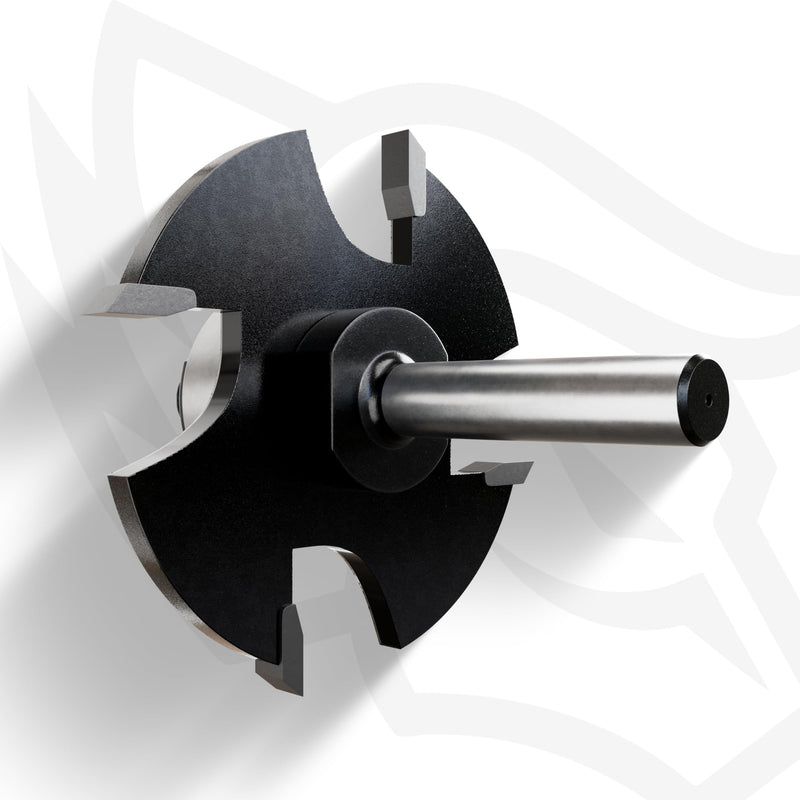 US4 3-Wing Slotting Cutter Router Bit 2" - Professional Carbide Tipped Grooving Bit for Wood Routers 5/32" H - 2" D - 1/4" Shank 4-Wing