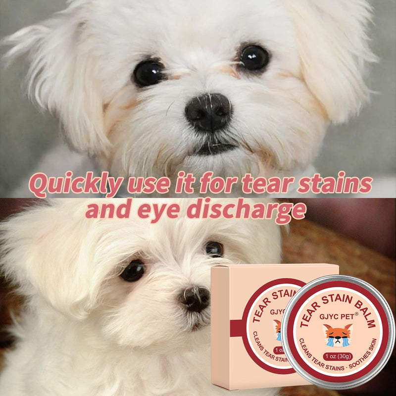 Pet Tear Stain Remover Balm - 1 oz (30g) Natural, Plant-Based Eye Care for Dogs and Cats - Gently Cleanses and Restores Sparkling Eyes 1 oz 2 - PawsPlanet Australia