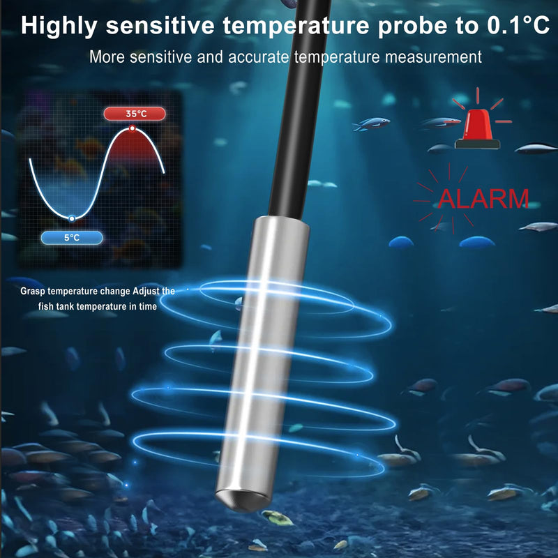 2 pcs Refrigerator Thermometer Freezer Alarm Digital Freezer Thermometer Fridge Thermometer with Extra Sensor high and Low Temperature Alarm (2, Black, ZZ10) small 2