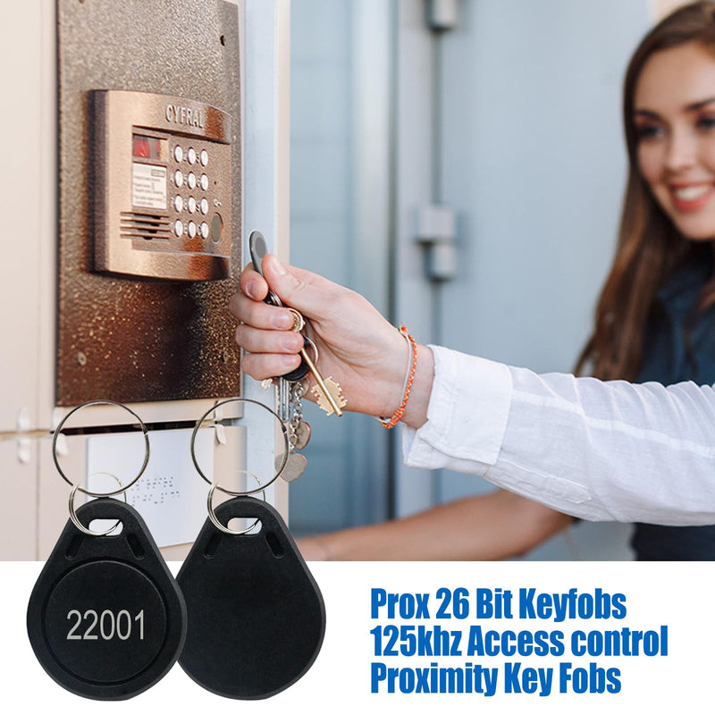 50pcs 26 bit Black Prox Keyfobs Proximity Fob Frequency 125KHZ H-ID Compatible with Prox Key ISOProx 1346 1386 1326 H10301 Format Card Readers, Works with The vast Majority of Access Control Systems