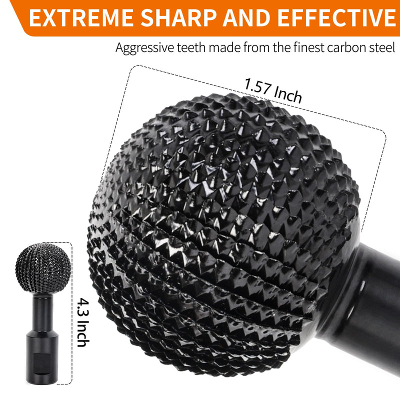 Sphere Rotary Burr with 5/8-11 Threads for 4 1/2 and 5 Inch Angle Grinder, Ball Gouge Angle Grinder Attachments Power Carving Tools for Wood Carving Grinding Polishing Engraving