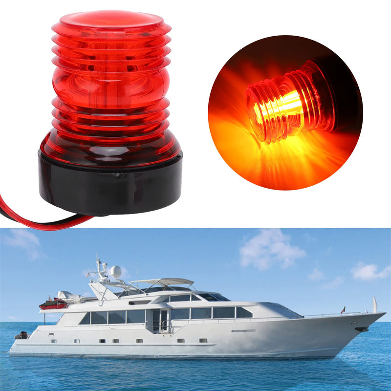 RiToEasysports Led Boat Navigation Light, Red Light 360 Degree All Round Anchor Light Marine Stern Light For Sailing Dc 12V‑24V Boating