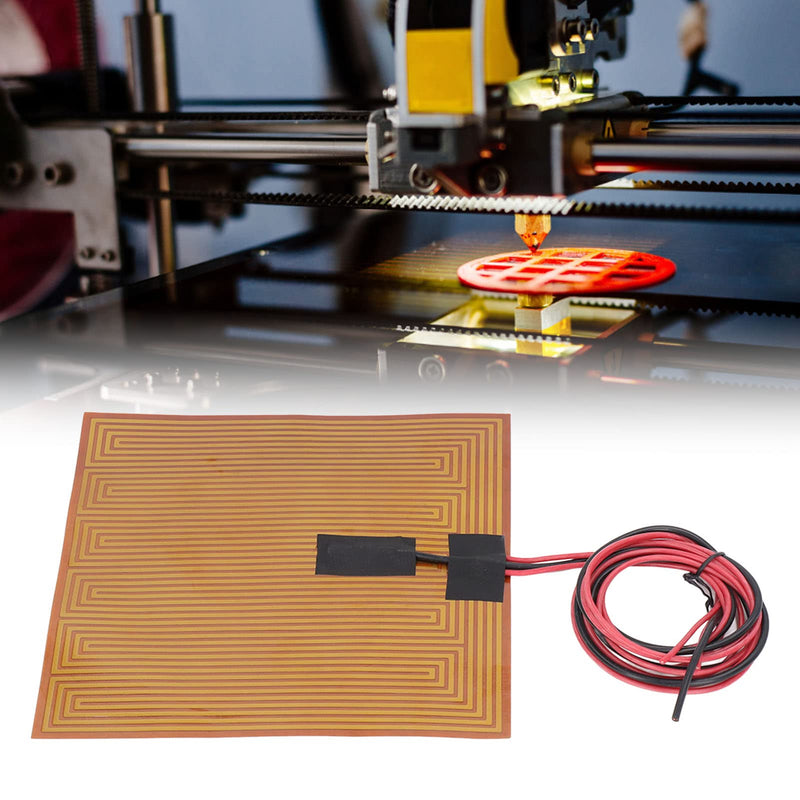 Flexible Polyimide Heater Plate , Adhesive 150℃ 7 . 9 X 7 . 9in PI Heating Film 100K Thermistor for 3D Printer(DC24V 150W)