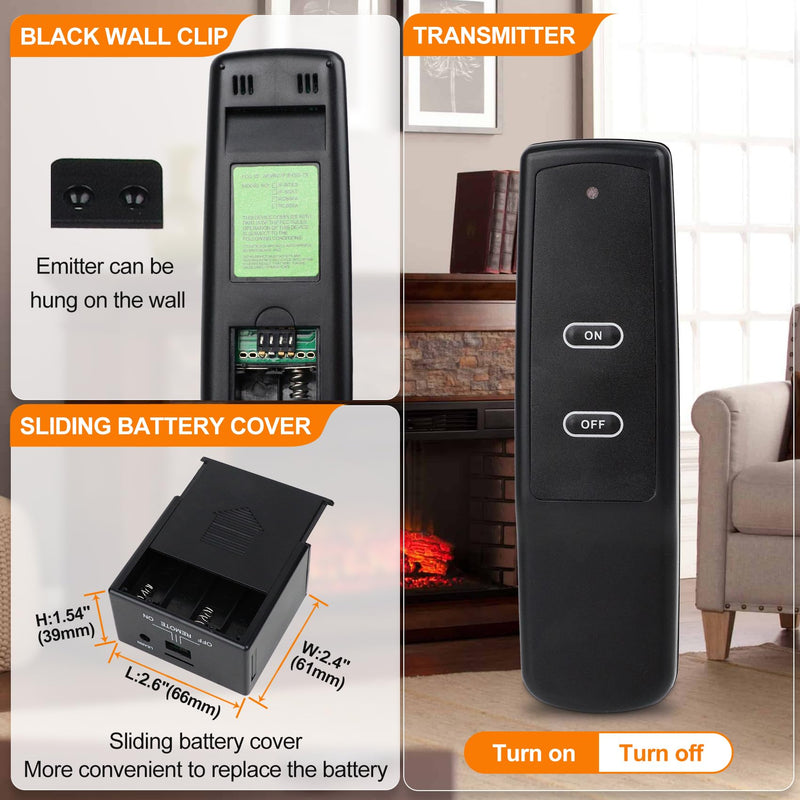 Universal Gas Fireplace Remote Control, Millivolt Valve Fireplace Switch Basic Switch+Safety Protection