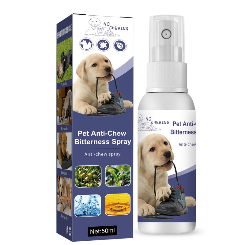 Nupec Anti-Chew Bitter Dog Spray, Natural Ingredients No Chew Spray for Dogs, No More Marking Stops Barking, Nibble, Jumping Up, Food Stealing, Anti Chew Spray for Dogs and Cats（Blue）