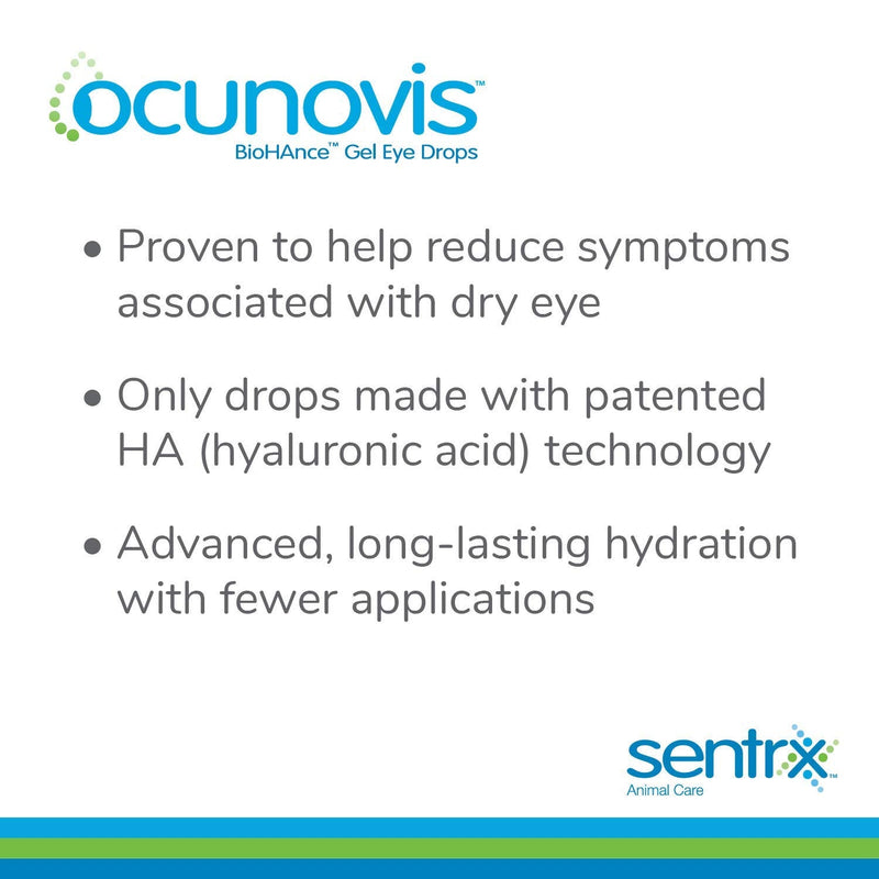 Eye Lube for Dogs and Cats, Ocunovis BioHAnce Gel Eye Drops Artificial Tears for Dog Dry Eye and Cat Dry Eye - PawsPlanet Australia