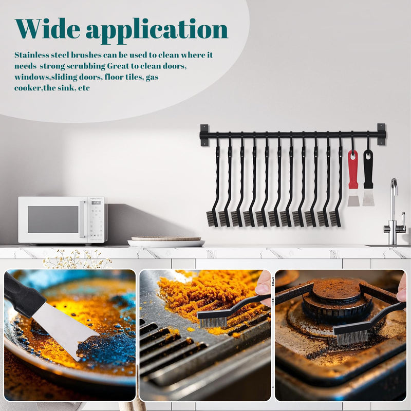 48 Pcs Mini Stainless Steel Wire Brush Set, Wire Scratch Brush 48