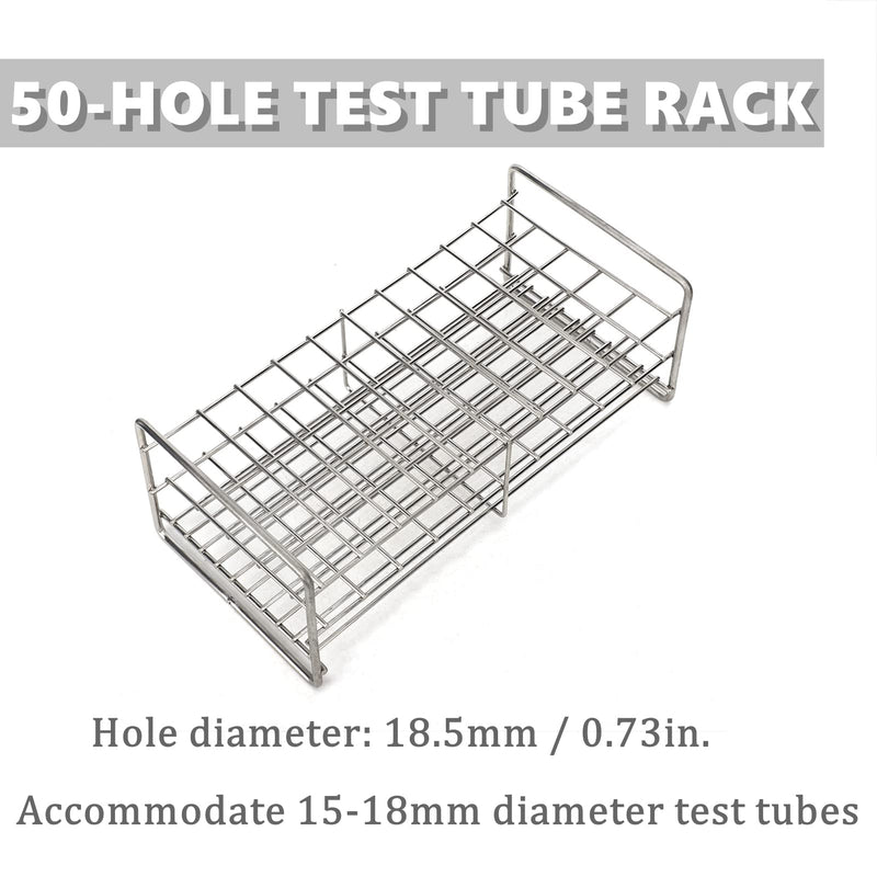 Test Tube Rack, Metal Test Tube Rack Square Hole Test Tube Stand with Handle for Laboratory