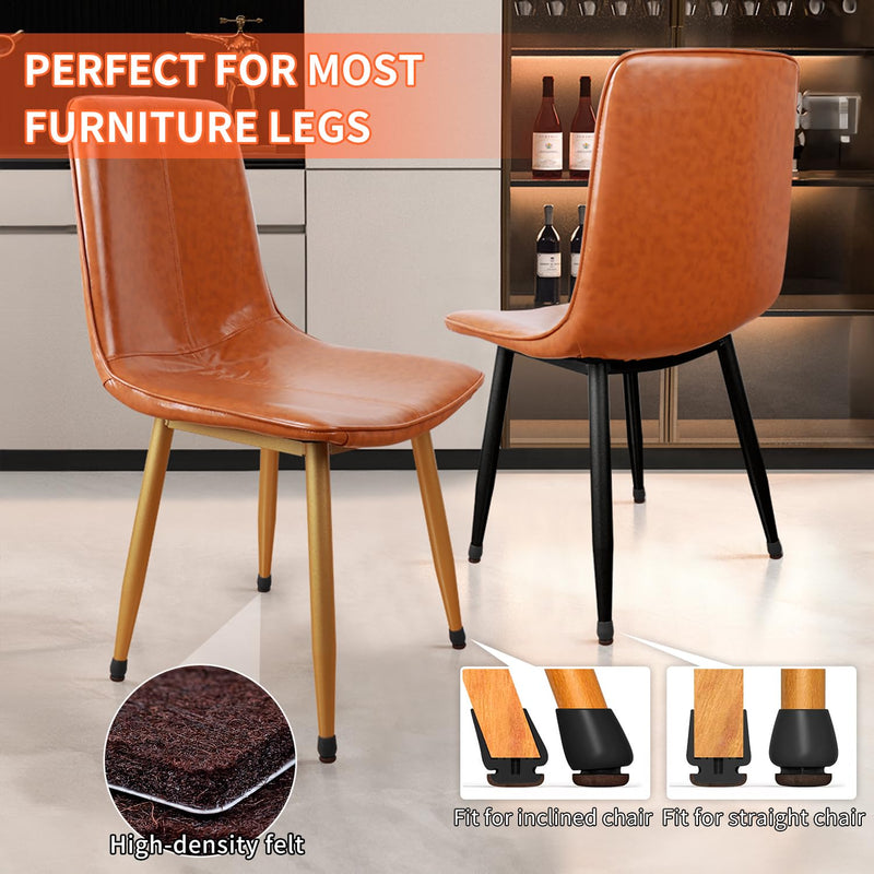 Ezprotekt 24 Pcs Black Chair Leg Floor Protectors for Hardwood Floors, Felt Furniture Pads Caps Covers, Bar Stool Floor Protectors Cups for Dining Table Desk Chair (Fit 0.83 "- 1.02", 21-26mm) Round Medium