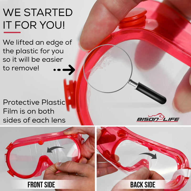 BISON LIFE Kids Safety Glasses, Bulk Kids Protective Glasses ANSI Z87.1 Safety Glasses for Kids, Science Safety Goggles Pack 6