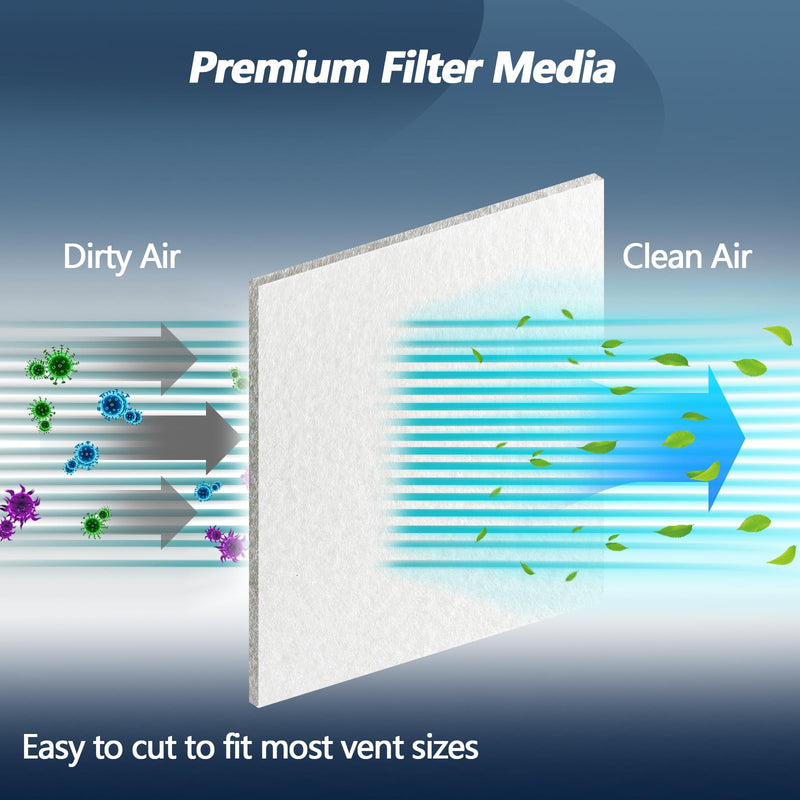 Air Vent Filter 20x100 Inch, Cut to Fit (50+filters) Air Filter, Electrostatic Filter Media with 36 Inch Adhesive Tape and 48pcs Velcro for Air Vent, Air Conditioner, HVAC, Registers and Grilles 20" x 100"(White) - NewNest Australia