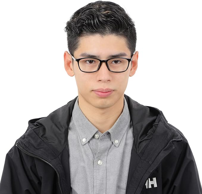 [EVERNEVER AZ Label] Simple and cool square glasses Made of ultra-lightweight & elastic TR-90 Men's (slightly small to normal size) EVAZ-004C1-NS Black - NewNest Australia