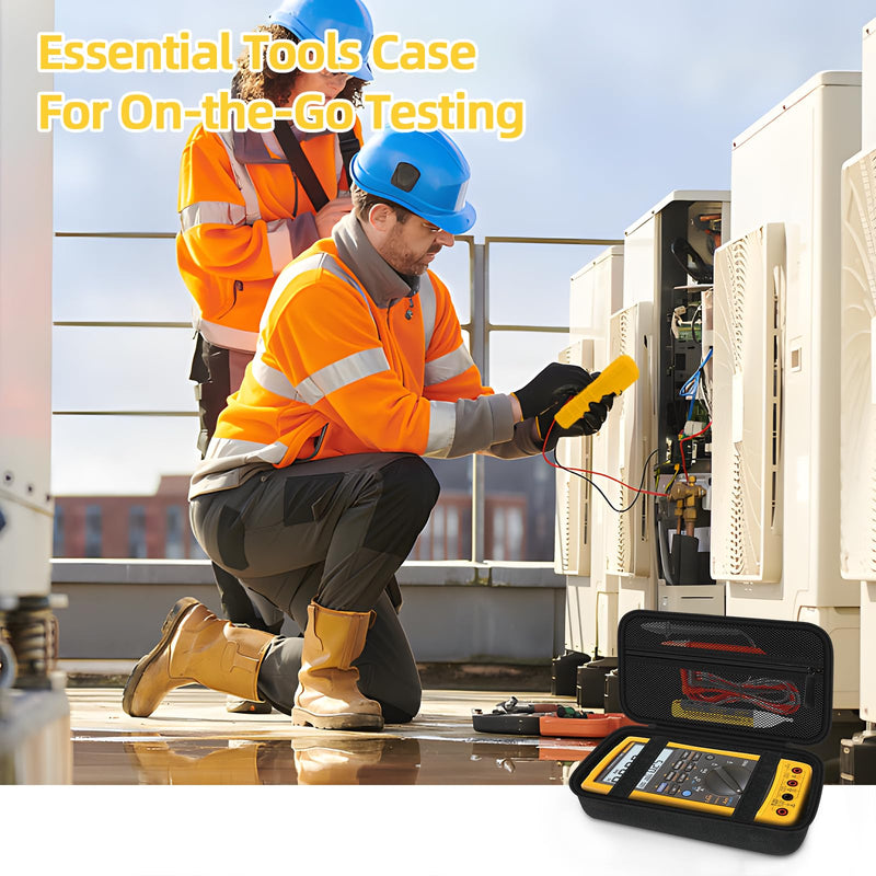 Carrying Case for Fluke 789/ 787B/ 787/287/ 289/1587 FC/ 87-V/ 87V Max/ 88V/ 15B+/ 17B+/ 1507/3000 FC Multimeter Testers and Accessories, Multimeter Storage Bag Organizer Box (Case Only) Black